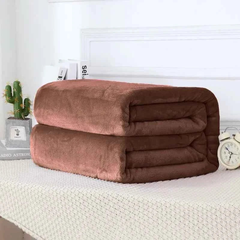 Fluffy Cloud Mink Fur Blanket Flannel Plush Comfortable Thickened and Warm Soft Sofa Throw Blanket  For Air-Conditioned Room