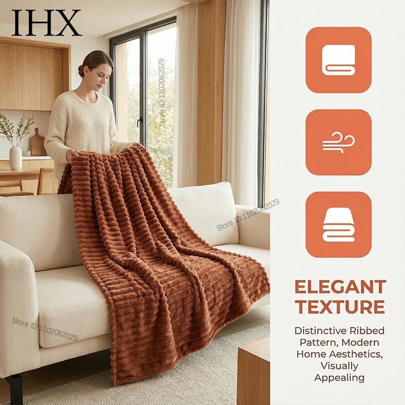 IHX Solid Color Imitation Rabbit Plush Milk Plush Thickened Thermal Leisure Home Blanket Office Nap Blanket, Custom Blanket Size    Your Coastal Marketplace | Shoreshopper.com