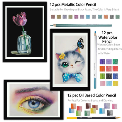 Art Painting Set 83pcs Art Sketching Set Color Lead Pencil High Quality Set Art Professional School Drawing Supplies    Home Decor Supply | Online Retail | ShoreShopper.com