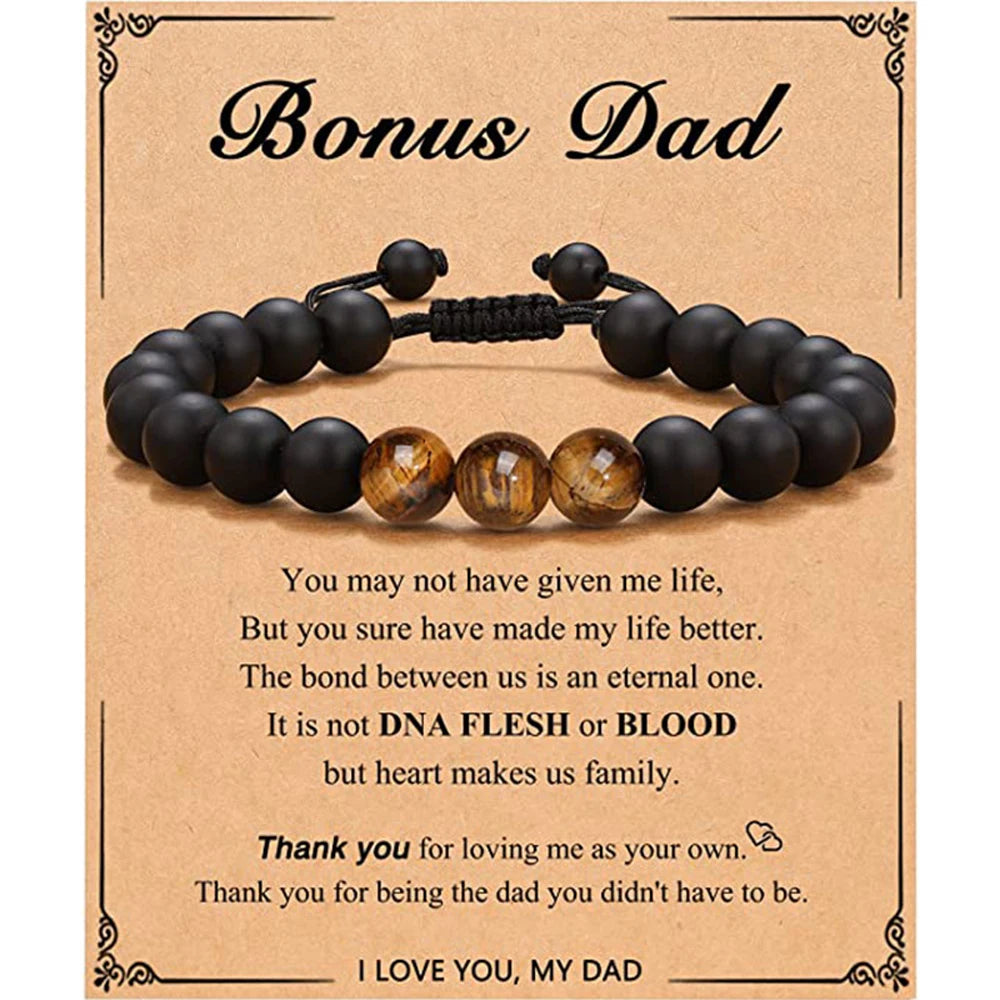 Fathers Day Dad Gifts from Daughter Son Bracelets Birthday Gifts for Men Dad Mens Bracelet Natural Stone for Him Husband    Your Coastal Marketplace | Shoreshopper.com