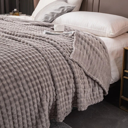 Durable Solid Color Flannel Blanket Thickened Comfortable Sofa Plush Blanket Soft Warm Office Nap Blanket Unisex    Your Coastal Marketplace | Shoreshopper.com