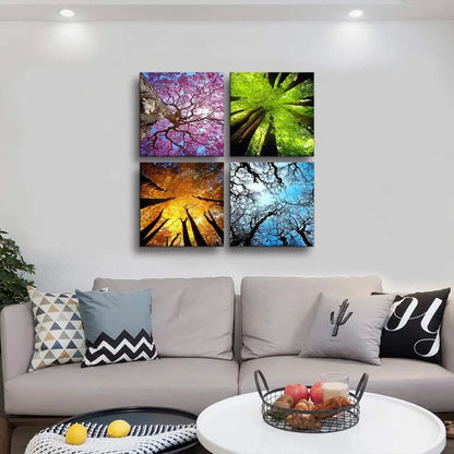 4 Panels Canvas Wall Art Spring Summer Autumn Winter Four Seasons Landscape Tree Painting Prints Modern Giclee Artwork Stretche    Home Decor Supply | Online Retail | ShoreShopper.com