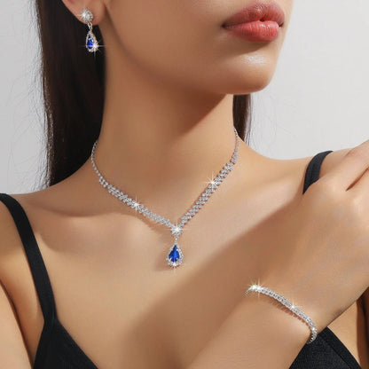 Wedding Jewelry Set for Women, Earrings, Necklace, Bracelet, Three-Piece Bridal Jewelry Set, Luxurious and High-End Accessories    Home Decor Supply | Online Retail | ShoreShopper.com