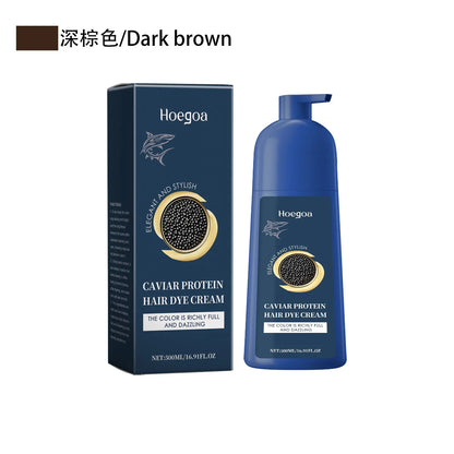 Caviar Protein Hair Dye Shampoo Gray White Hair Color Treatment Smoothing Nourishing Fast Natural Herbal Color Hair Cream 500ml - ShoreCo.Shop