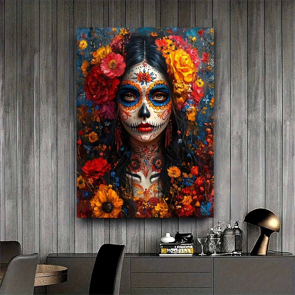 Unique Skull Flower Hair Woman Oil Painting By Number Home Decoration Painting Wall for Bedroom Room Decor Gift Frameless - ShoreCo.Shop