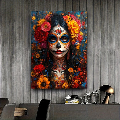 Unique Skull Flower Hair Woman Oil Painting By Number Home Decoration Painting Wall for Bedroom Room Decor Gift Frameless - ShoreCo.Shop