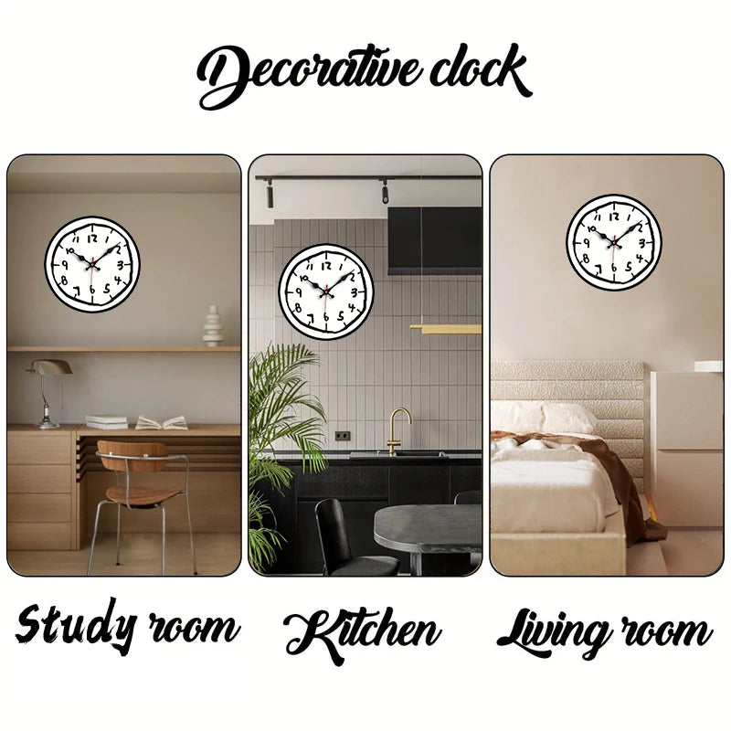 Creative Hand Drawing Wooden Silent Hanging Wall Clock, For Living Room, Office, Study Room, Bedroom, Home Decoration    Home Decor Supply | Online Retail | ShoreShopper.com