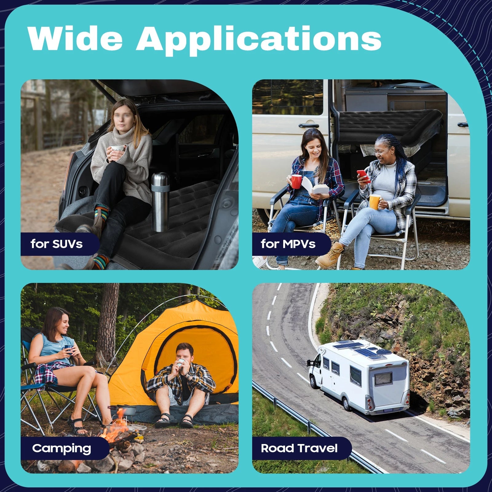 Car Mattress, SUV Car Air Mattresses with 2 Cushions and Pump, Thicker Air Bed for Travel, Camping, Removable Home Furniture    Home Decor Supply | Online Retail | ShoreShopper.com