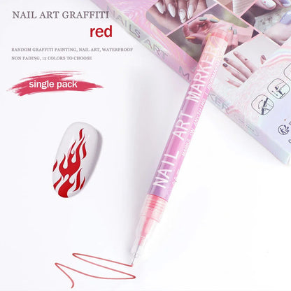 Nail Art Graffiti Pen Nail Acrylic Paint Pen Waterproof Painting Lines Pencil DIY Drawing Abstract Design Nail Accessories    Home Decor Supply | Online Retail | ShoreShopper.com