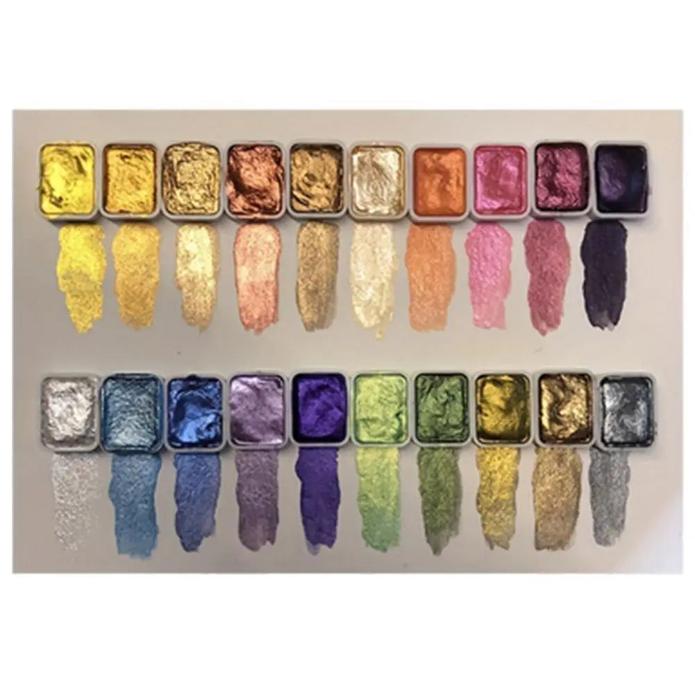 20 Colors Pearlescent Solid Watercolor Painting Set Portable Box Shiny Metal Painting Art Supplies Pigment Palette Drawing Tools    Home Decor Supply | Online Retail | ShoreShopper.com