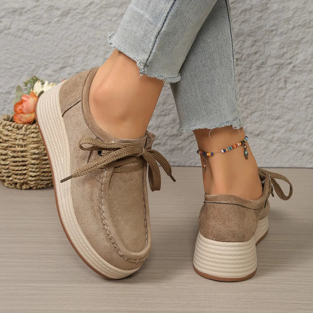 Women's Sports Shoes Spring Autumn Fashion Platform Sneakers Lace-up Round Toe Wedges Casual Comfortable Women's Shoes    Your Coastal Marketplace | Shoreshopper.com