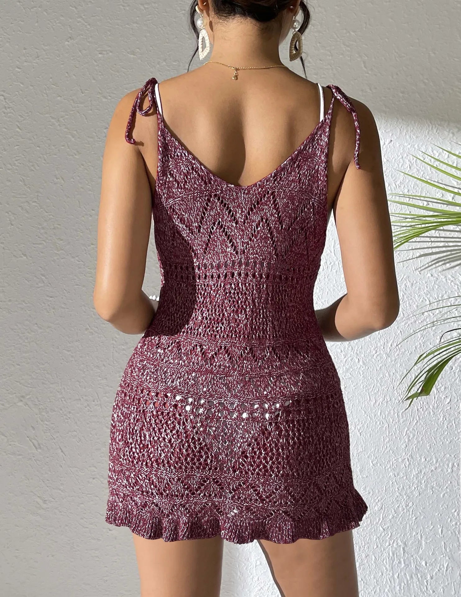 Beach dress, women's suspender dress, strap dress, high elasticity blended with fungus edge for vacation    Your Coastal Marketplace | Shoreshopper.com