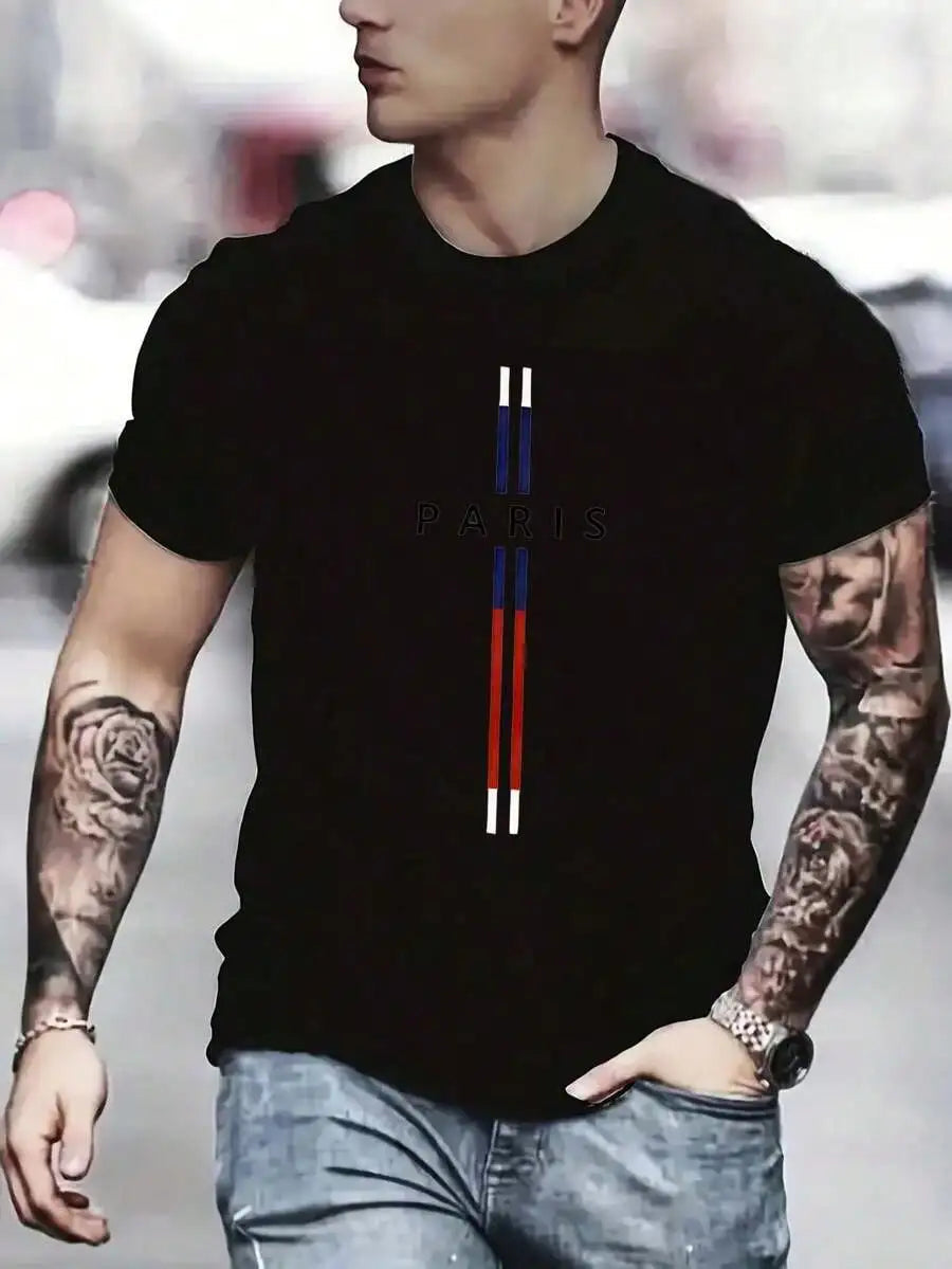 Parisian Style Men's Pure Cotton Casual T-Shirt, Simple and Stylish Crew Neck Short Sleeve T-Shirt for Everyday Wear    Home Decor Supply | Online Retail | ShoreShopper.com