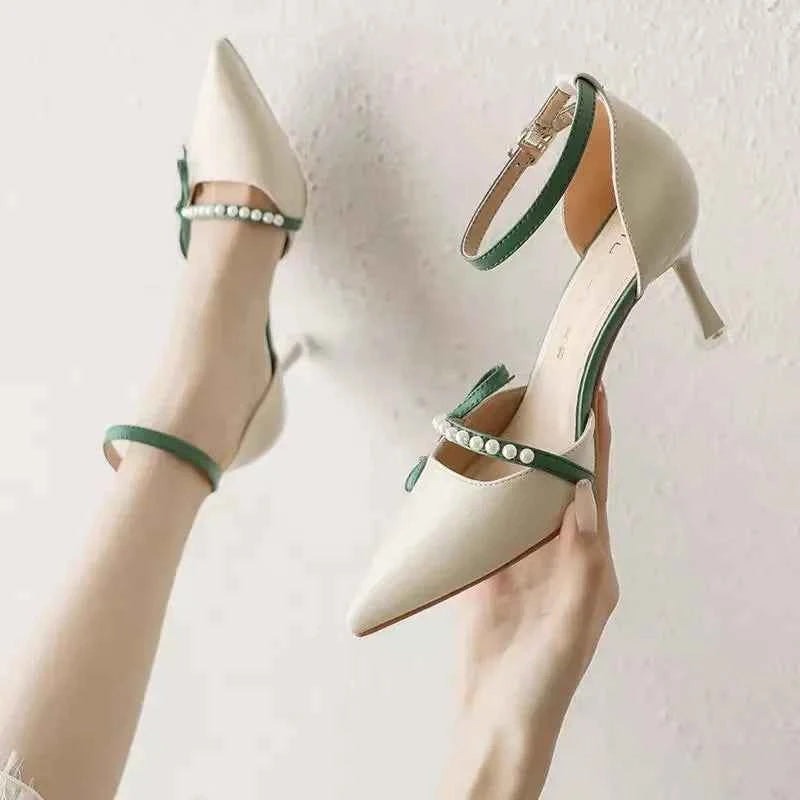 2026 New Women Shoes Fashion Pointed Tip High Heeled Sandals for Woman Elegant French Casual Shoe Designer Shoes Sandalias Mujer