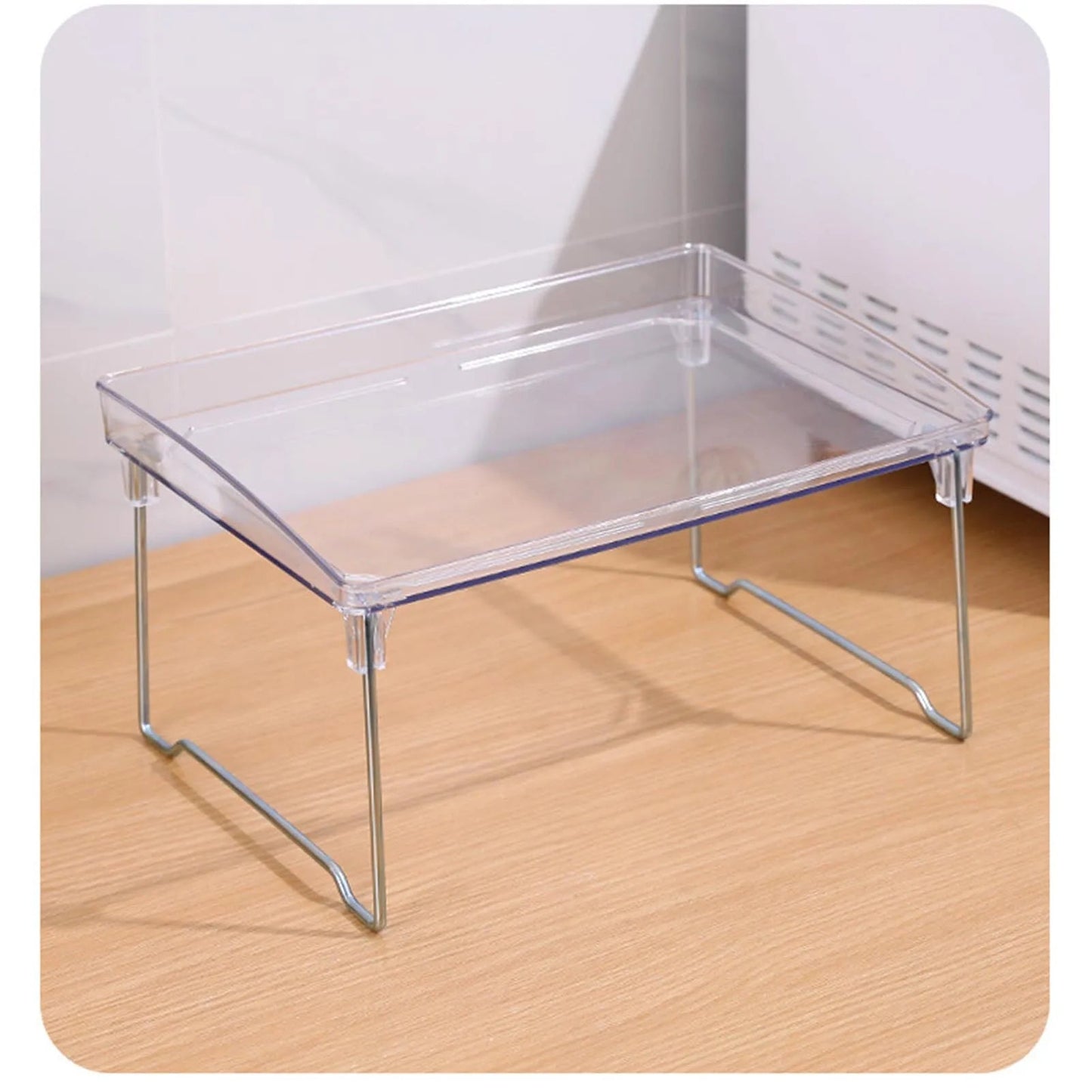 Foldable Desktop Storage Shelf Easy To Assemble  Multifunction Large Space Stackable Space Saving Stylish for Bathroom    Home Decor Supply | Online Retail | ShoreShopper.com