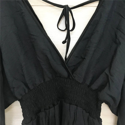 New Sexy V Neck Long Sleeve Backless Chiffon Tunic Beach Cover Up Beach Cover-ups Beach Dress Beach Wear Beachwear V3840    Your Coastal Marketplace | Shoreshopper.com
