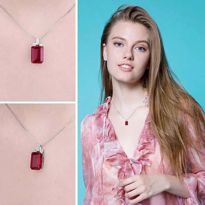 JewelryPalace 9ct Created Red Ruby 925 Sterling Silver Pendant Necklace for Women Engagement Party Jewelry Fashion Gift No Chain    Home Decor Supply | Online Retail | ShoreShopper.com