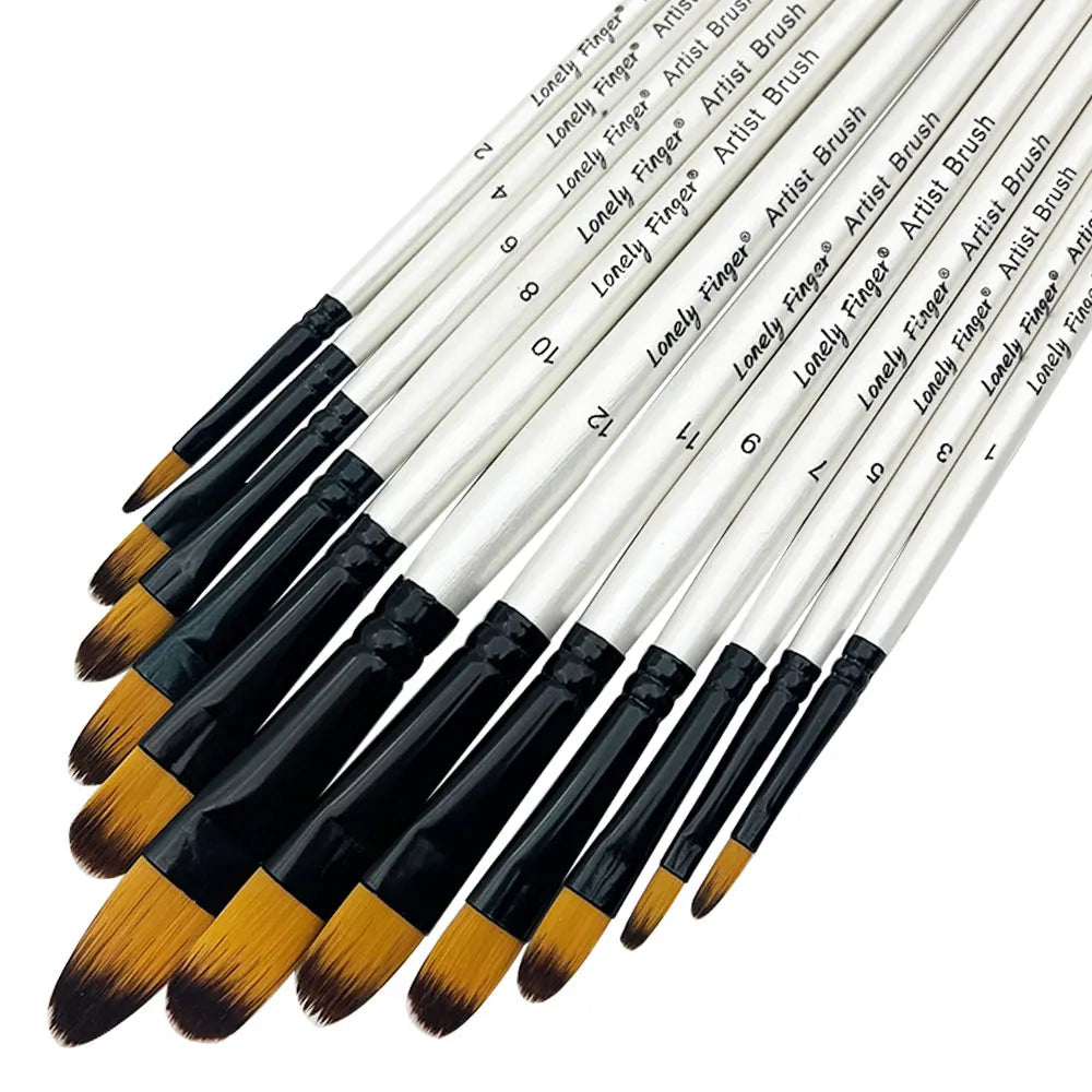 12/48pcs Premium Flat Art Paintbrush Set Durable Anti-Shedding Synthetic Nylon Bristles for Watercolor Acrylics Gouache Painting    Home Decor Supply | Online Retail | ShoreShopper.com