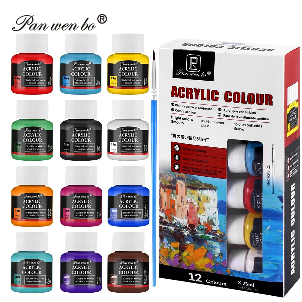 Acrylic Paint Set 6/12 Colors 25ml,Water-Proof Portable Art Rich Pigments for DlY Craft,Drawing,Painting,Canvas, Rock    Home Decor Supply | Online Retail | ShoreShopper.com