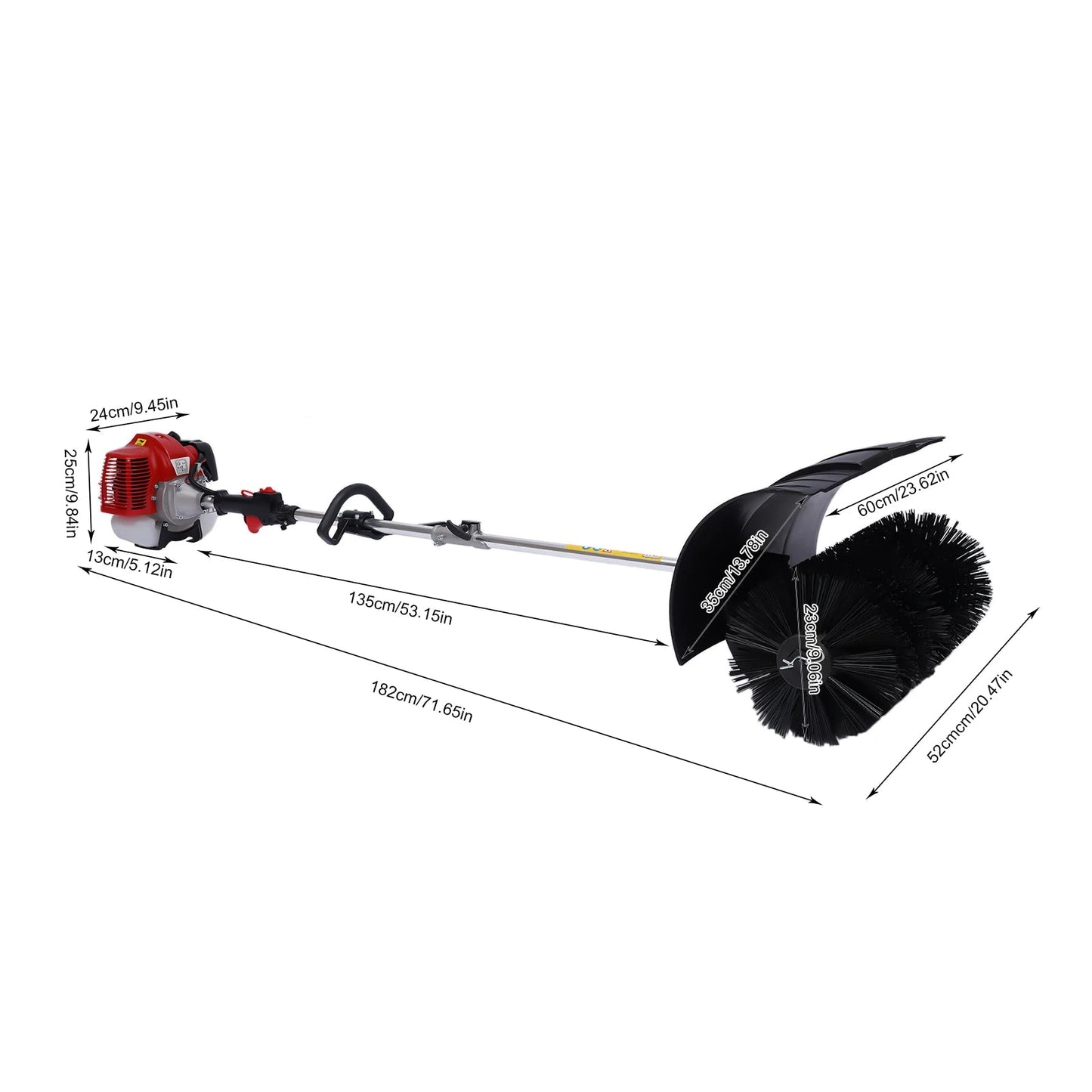 2.3HP 52CC Gas Power Walk Behind Sweeper, Hand-hold Snow Sweeper for Driveway Turf Artificial Grass    Home Decor Supply | Online Retail | ShoreShopper.com