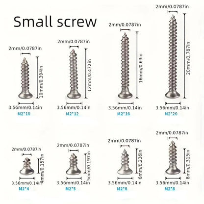 400pcs Self Tapping Wood Screws Set M2 Phillips Flat Head Sheet Metal Screw Self Tapping Screws Assortment Kit    Home Decor Supply | Online Retail | ShoreShopper.com