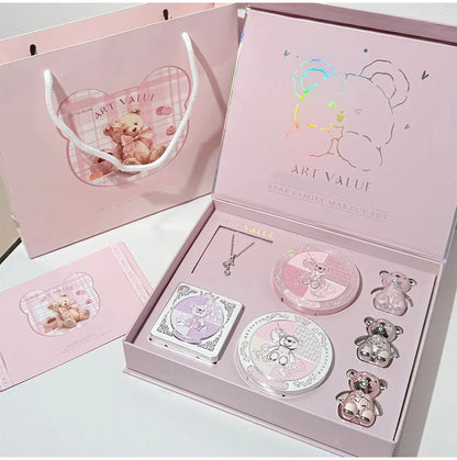ART VALUE 7PC Makeup Sets Include 3 Colors Matte Lip Mud,1 Pressed Powder,1 Blush,1 Eyes Palette,1 Necklace Beauty Makeup Sets - ShoreCo.Shop