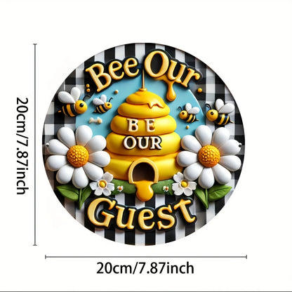 1pc 8x8 Inch Round Aluminum Metal Sign, Bee Wreath Wall Art, Summer Home Decor, Outdoor Indoor Door Decoration    Home Decor Supply | Online Retail | ShoreShopper.com