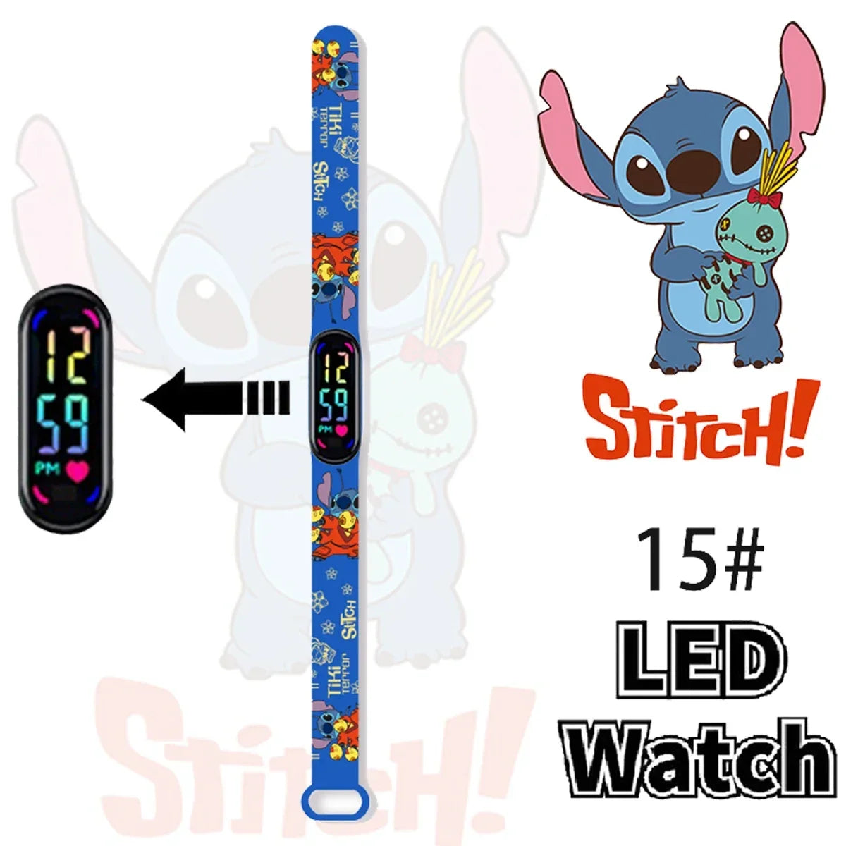 Disney Stitch Digital Kids' Watches Anime Figures LED Luminous Watch Touch Waterproof Electronic Sports Watch Kids Birthday Gift    Home Decor Supply | Online Retail | ShoreShopper.com
