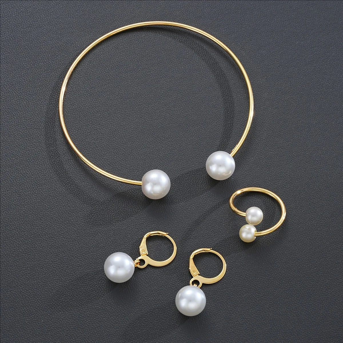 Female Jewelry Set Pearl Open Stud Earrings Bracelet Ring Women's Simple Luxurious High-end Sophisticated Accessories    Home Decor Supply | Online Retail | ShoreShopper.com