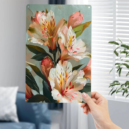 Vibrant 2D Flat Metal Wall Art - Weather-Resistant Tin Plaque with Flowers, 7.87x11.8 Inch, Ideal for Indoor/Outdoor Decor    Home Decor Supply | Online Retail | ShoreShopper.com