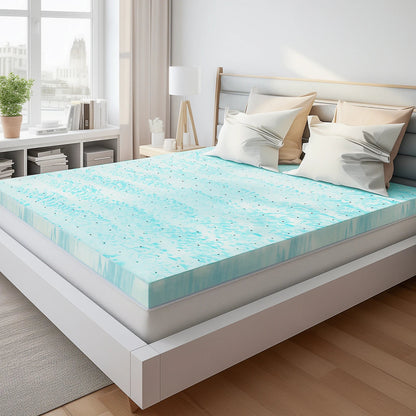 JHK 2 Inch Gel Memory Foam Mattress Topper Full Size Cooling Mattress Soft and Breathable Bed Topper School Bedroom Furniture    Home Decor Supply | Online Retail | ShoreShopper.com
