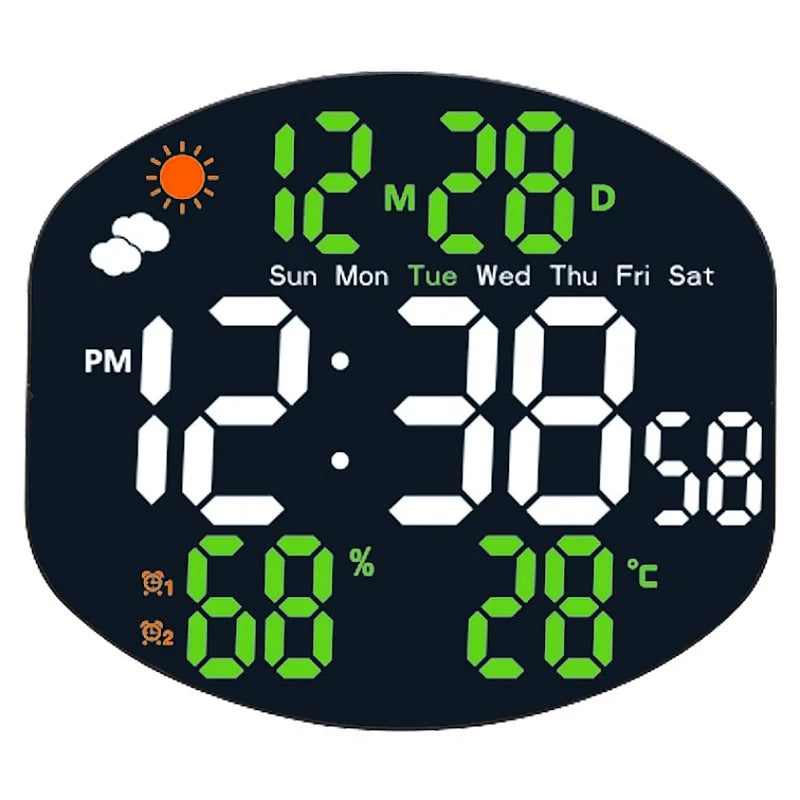Large Digital Wall Clock Weather Station Forecast TEMP Humidity Date Week Night Mode Table Clock 2 Alarm 12/24H LED Alarm Clock    Home Decor Supply | Online Retail | ShoreShopper.com