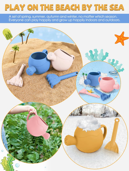 Baby Beach Toys Children Outdoor Games Sand Play Set Infants Digging Sand Silicone Rake Watering Pot Play Beach Toys for Kids    Your Coastal Marketplace | Shoreshopper.com