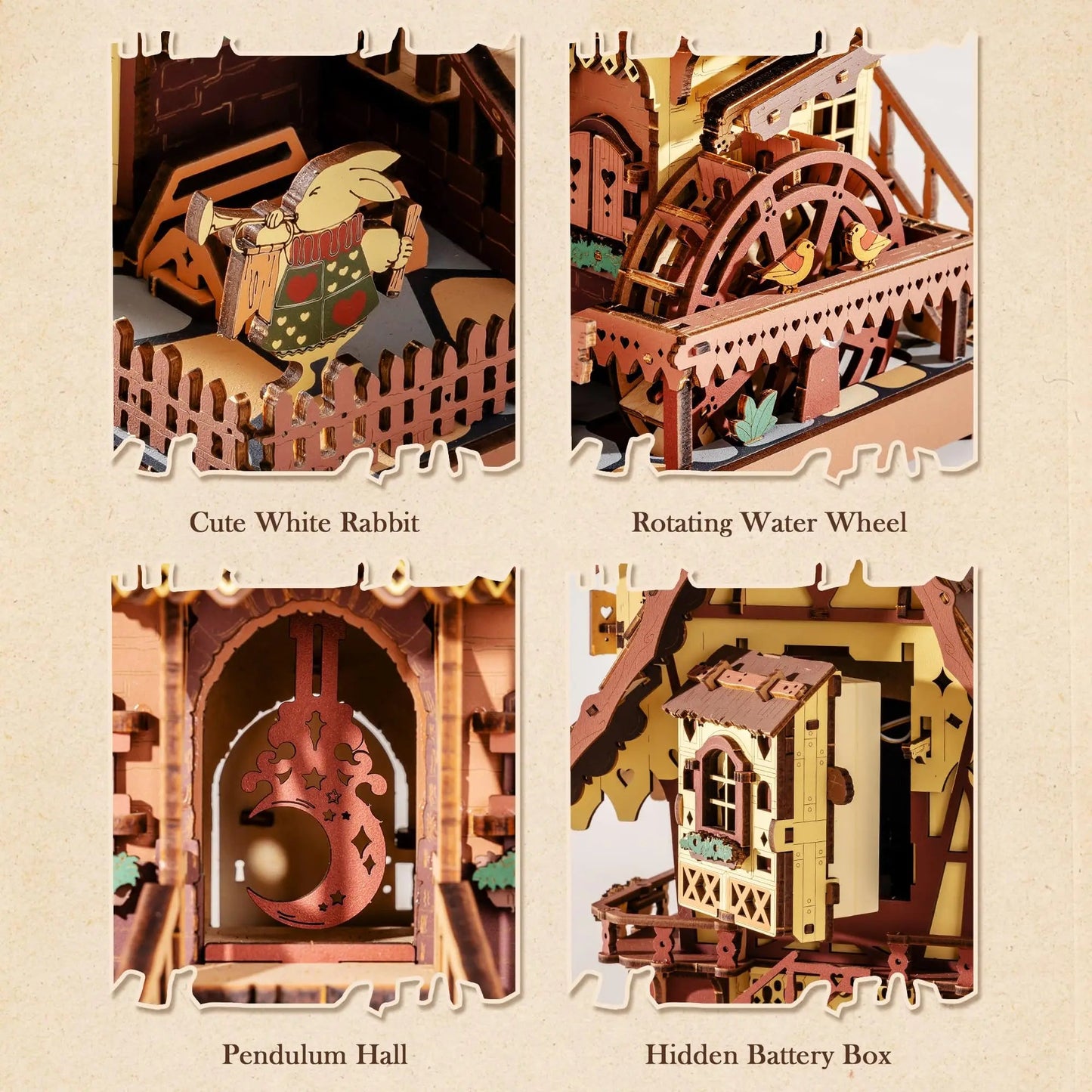 Robotime ROKR Cuckoo Clock Mechanical 3D Wooden Puzzle Christmas Cuckoo Clock Building Kit Holiday DIY Project for Teens Adults    Home Decor Supply | Online Retail | ShoreShopper.com