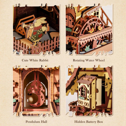 Robotime ROKR Cuckoo Clock Mechanical 3D Wooden Puzzle Christmas Cuckoo Clock Building Kit Holiday DIY Project for Teens Adults    Home Decor Supply | Online Retail | ShoreShopper.com