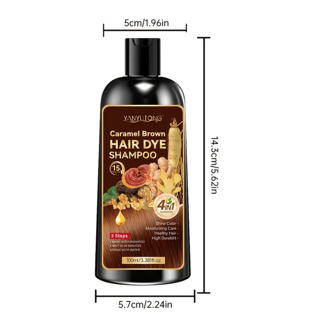 Unisex adult 4-in-1 hair dye shampoo, hair dye shampoo foam, plant-based hair dye, easy to shampoo, cover gray hair - ShoreCo.Shop