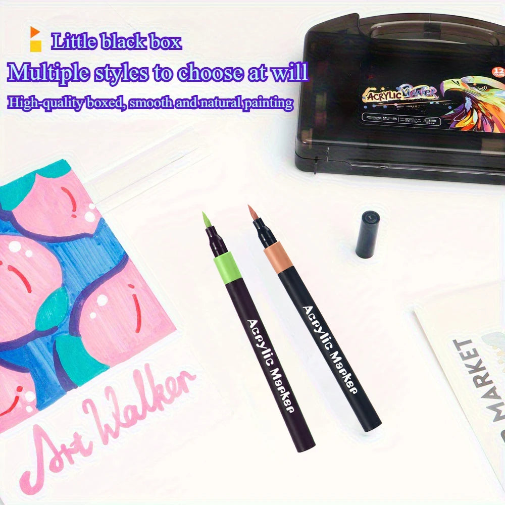 12/24/36/48 Colors Art Acrylic Markers Waterproof For Painting Wood Stone DIY Student Gift Art Stationery School Supplies    Home Decor Supply | Online Retail | ShoreShopper.com