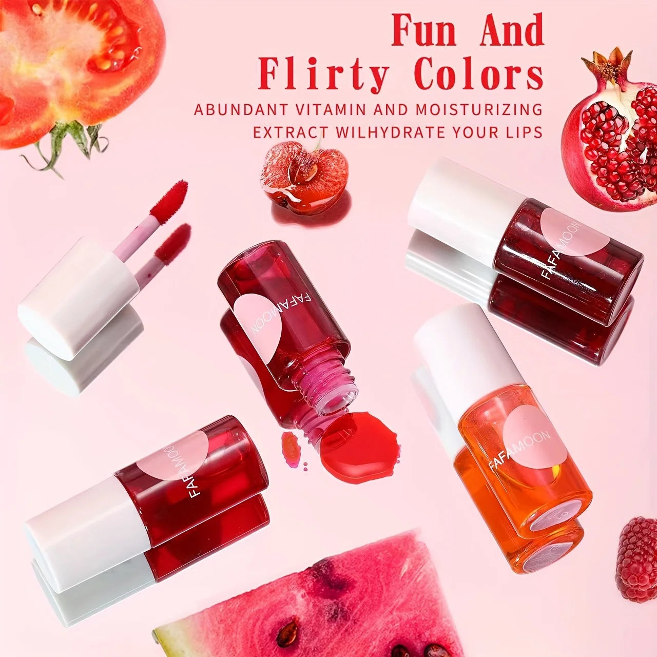 4 color Fruity Lip Tint Water Gloss Tint,Moisturizing Waterproof Liquid Lipstick, Non-Stick,High Pigment,Long-Lasting Colors - ShoreCo.Shop