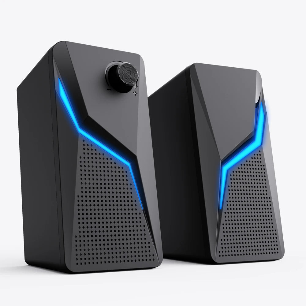 Computer Gaming Speakers PC Sound Box HIFI Stereo Microphone USB Wired With LED RGB Lighting Strong Bass 2.0 Loudspeaker    Home Decor Supply | Online Retail | ShoreShopper.com