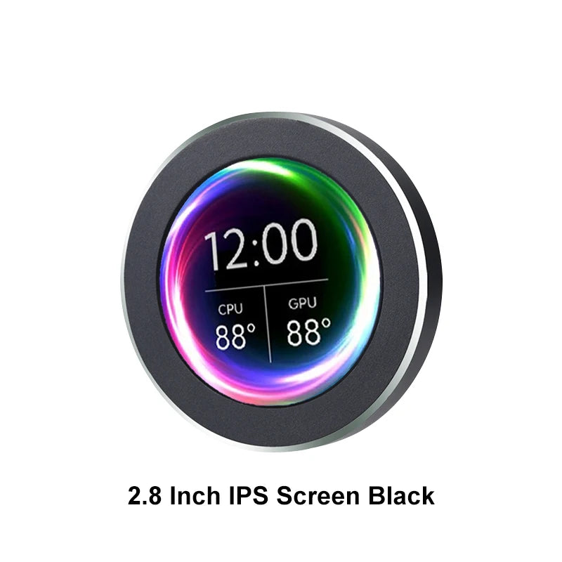 2.1 2.8 Inch IPS Secondary Screen 480x480 USB Water-Cooled Round LCD CPU GPU RAM HDD Monitoring NO AIDA64 MINI PC Gamer Display - ShoreCo.Shop