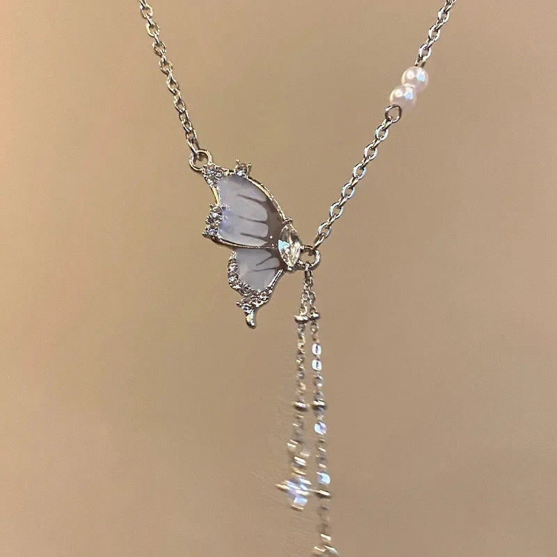 Fashion Fairy Pink Crystal Bow Knot Pendant Necklaces Y2K Girls Sweet Rhinestone Heart Clavicle Chain Women Jewelry Gifts    Home Decor Supply | Online Retail | ShoreShopper.com