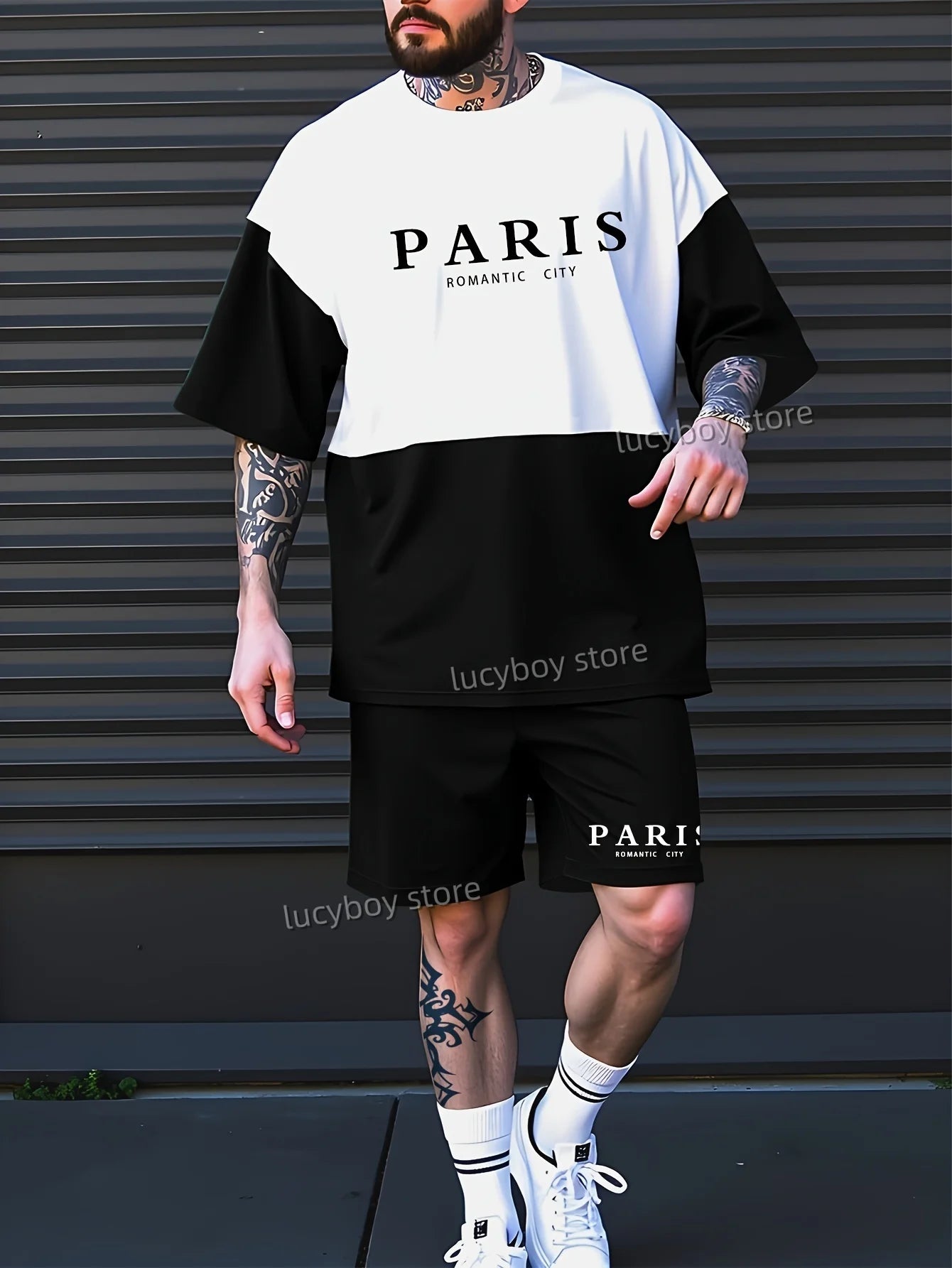 ROMANTIC CITY PARIS Printed Sport T-shirt+shorts Suit Set Men Male Luxury Tracksuit Outfit Summer Oversized 2 Piece Set Clothes    Home Decor Supply | Online Retail | ShoreShopper.com
