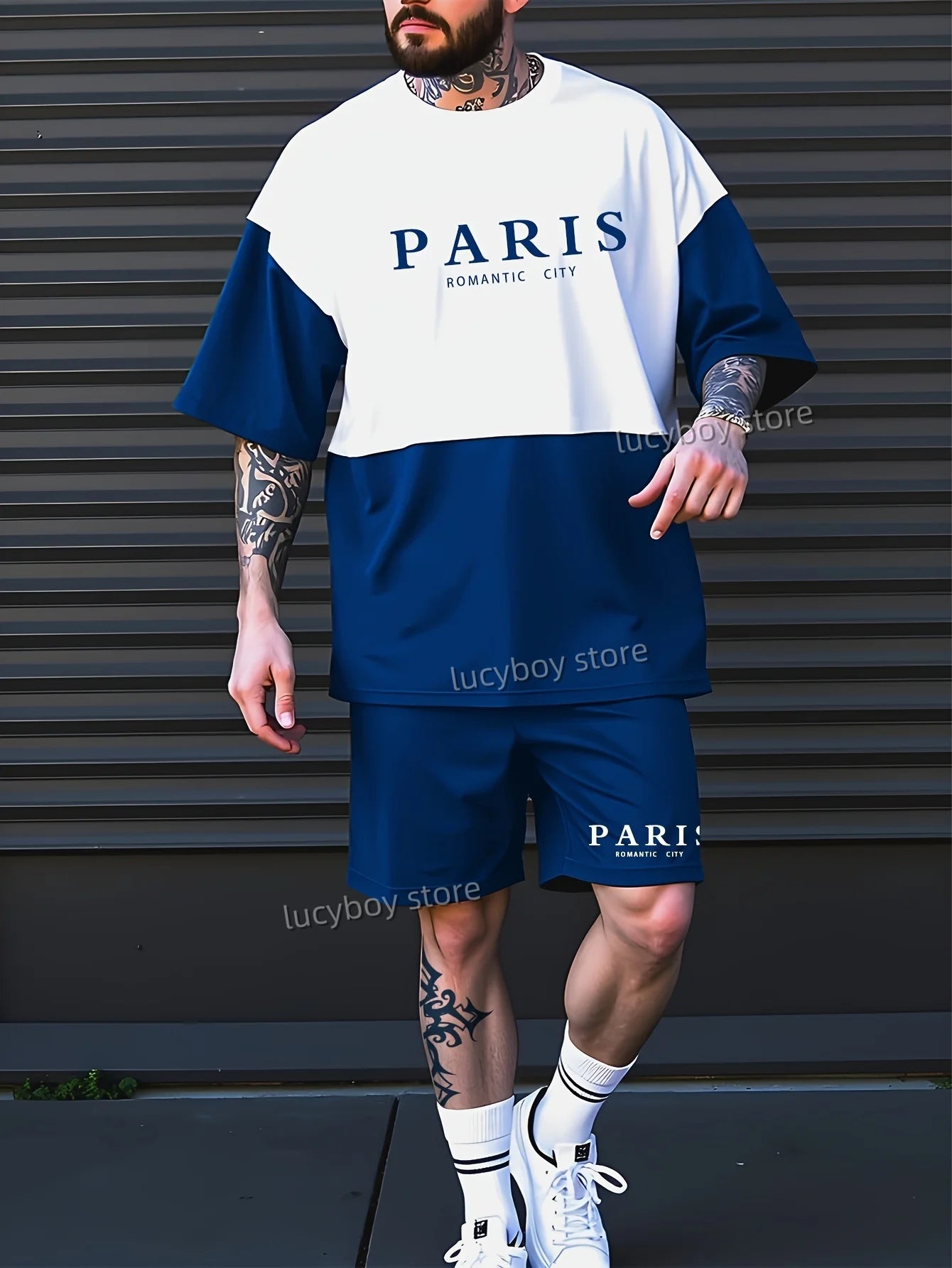 ROMANTIC CITY PARIS Printed Sport T-shirt+shorts Suit Set Men Male Luxury Tracksuit Outfit Summer Oversized 2 Piece Set Clothes    Home Decor Supply | Online Retail | ShoreShopper.com