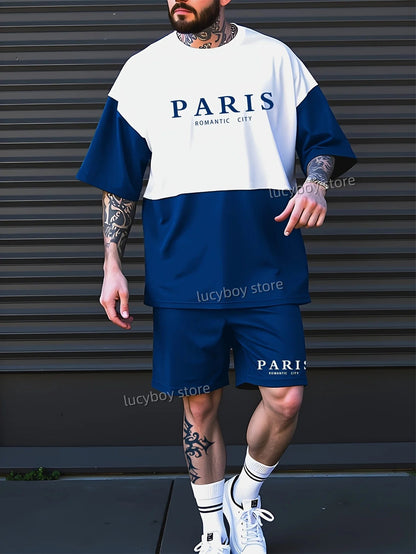 ROMANTIC CITY PARIS Printed Sport T-shirt+shorts Suit Set Men Male Luxury Tracksuit Outfit Summer Oversized 2 Piece Set Clothes    Home Decor Supply | Online Retail | ShoreShopper.com