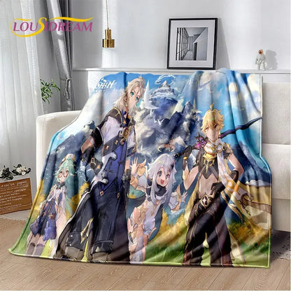 Genshin Impact Cartoon Game Soft Plush Blanket,Flannel Blanket Throw Blanket for Living Room Bedroom Bed Sofa Picnic Cover Kids    Your Coastal Marketplace | Shoreshopper.com