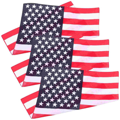 3PCS Unisex Small Silk Scarf Outdoor Bandana Country Flag Headdress Fashion Hip Hop Headwear Hiking Scarves Camping