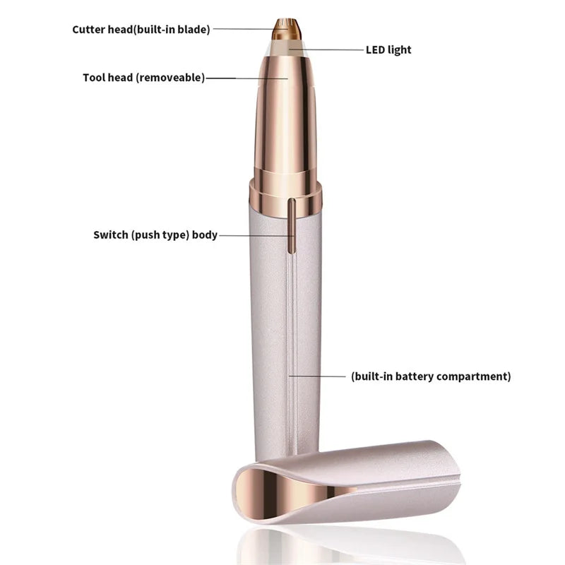 Electric Eyebrow Trimmer USB Charger Security Hair Removal Eye Brow Epilator Shaper Shaver Painless Razor Facial Hair Remover - ShoreCo.Shop
