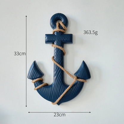 Mediterranean Style Wooden Ship Anchor Decorative Hanging Piece - Ocean Theme Room Wall Decor Photo Wall Accessories    Your Coastal Marketplace | Shoreshopper.com