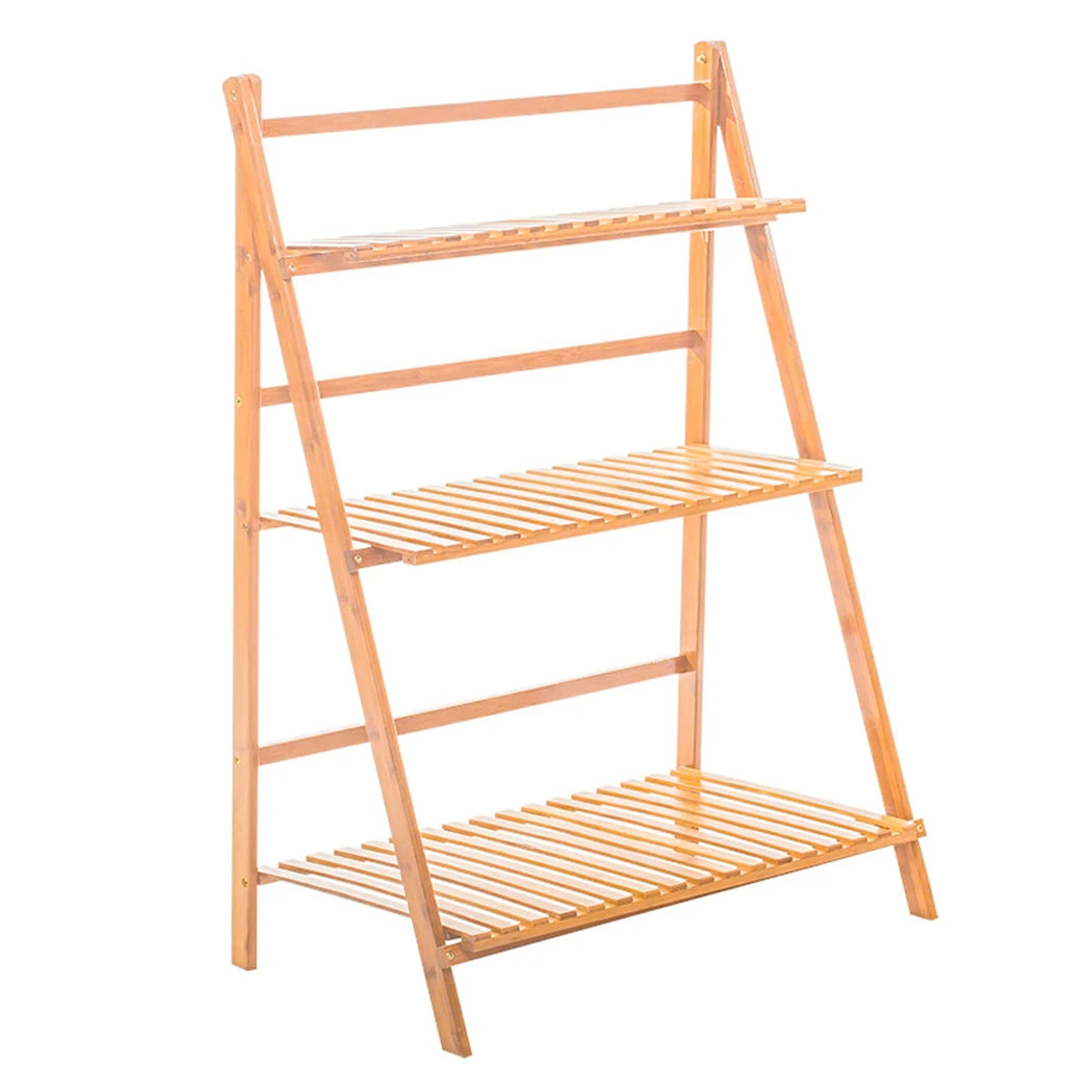 Bamboo Ladder Plant Stand Foldable Flower Pot Display Stand    Home Decor Supply | Online Retail | ShoreShopper.com
