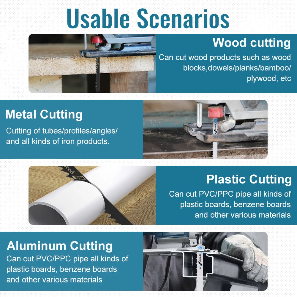 Jigsaw Blades Set T-Shank Jig Saw Blades for Wood Plastic and Metal Cutting Compatible as Bosch/DEWALT/RYOBI/One+/Makita - ShoreCo.Shop